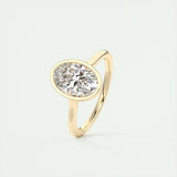Solitaire Bezel Engagement Ring Featuring 1.91 CT Oval Moissanite 12