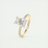 Pave Engagement Ring Featuring 2.0 CT Radiant Moissanite 12