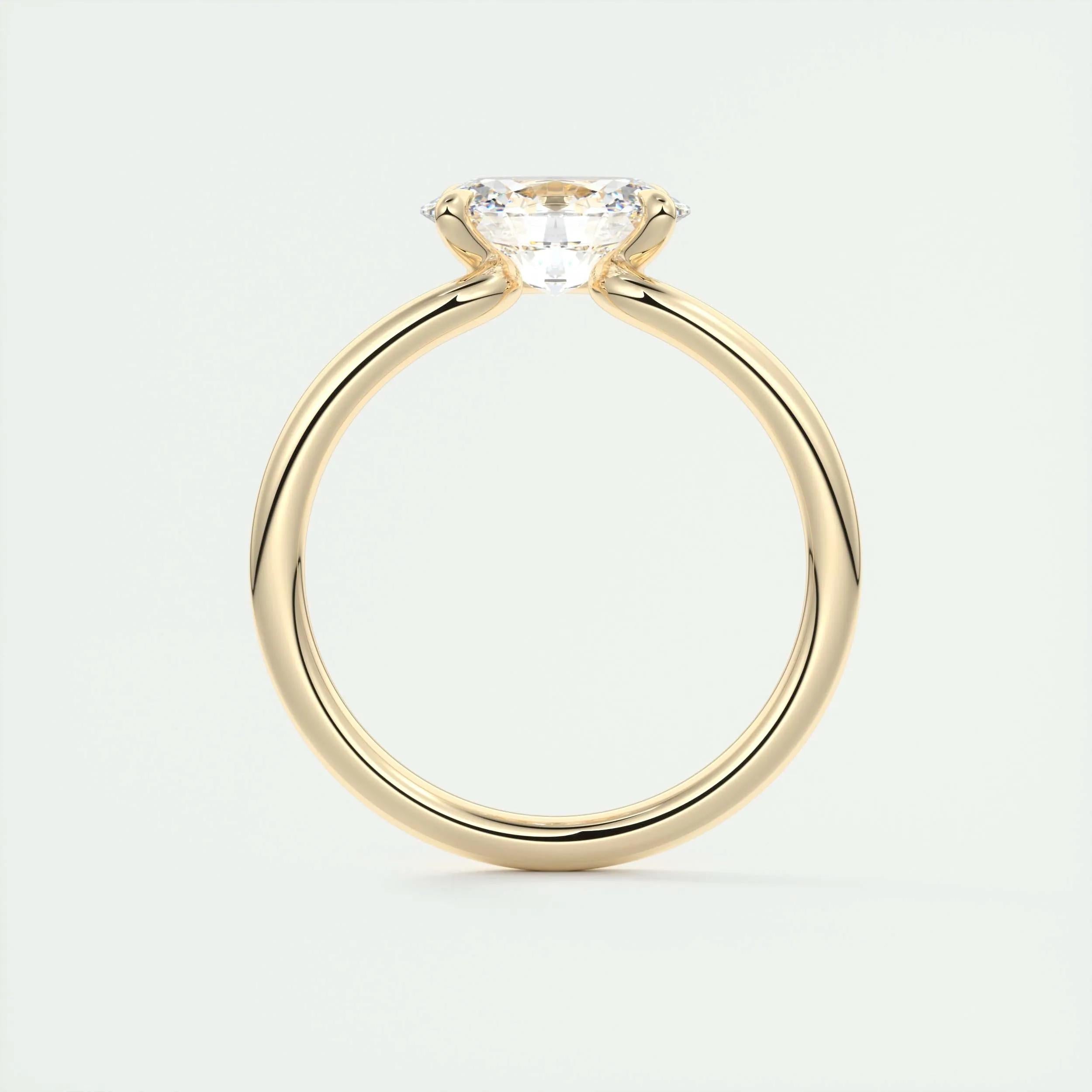 Solitaire Bezel Engagement Ring Featuring 1.91 CT Oval Moissanite 14