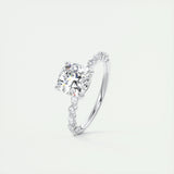 Pave Engagement Ring Featuring 2.0 CT Cushion Moissanite 4
