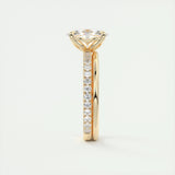 Pave Engagement Ring Featuring 1.91 CT Oval Moissanite 12