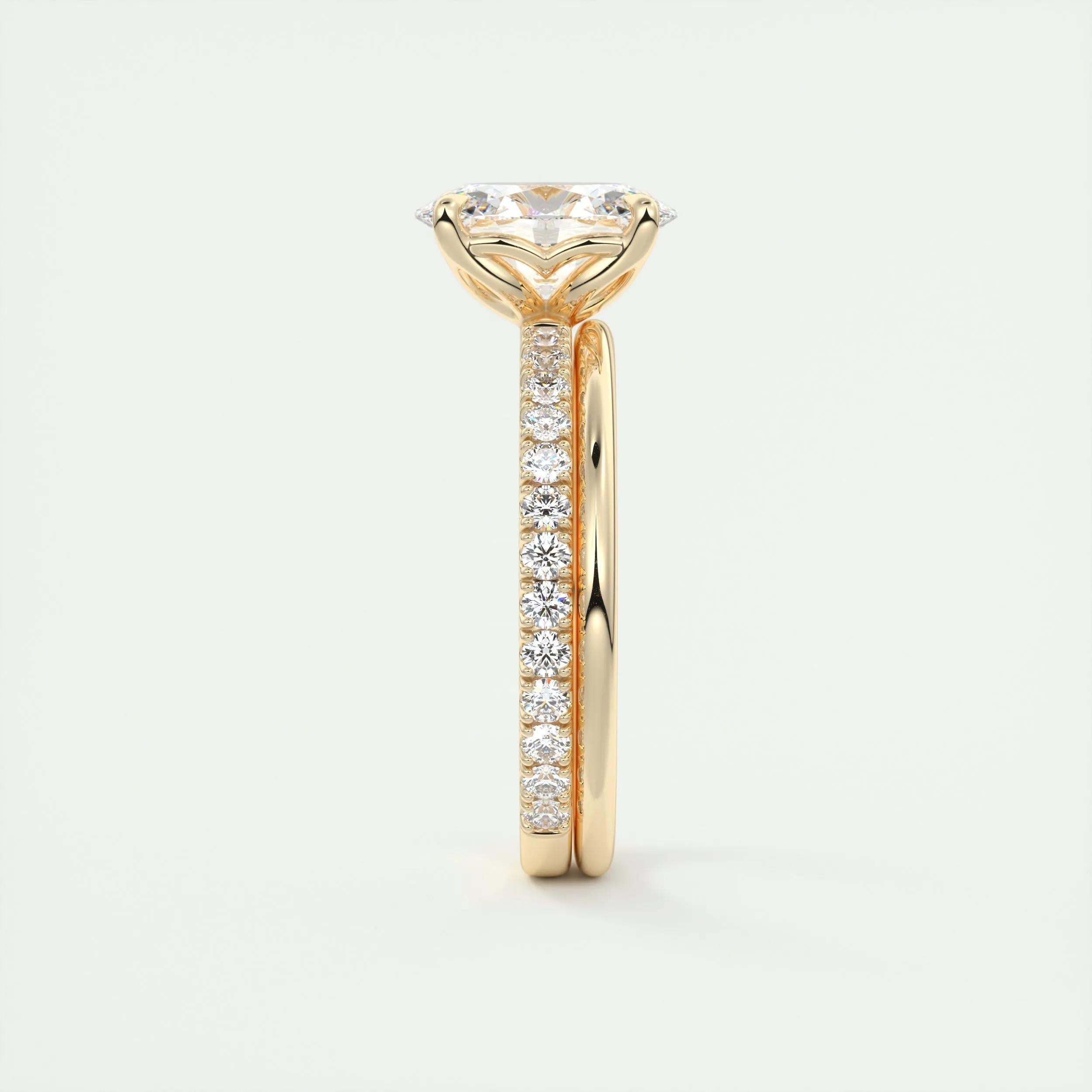 Pave Engagement Ring Featuring 1.91 CT Oval Moissanite 12