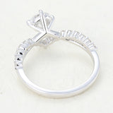 0.41 CT Round Shaped Moissanite Twisted Pave Engagement Ring 6