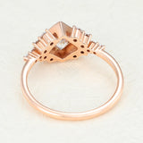 0.64 CT Princess Shaped Moissanite Cluster Engagement Ring 4