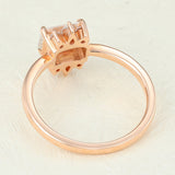 Cluster Engagement Ring Featuring 0.92 CT Emerald Moissanite 5