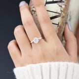 Cluster Engagement Ring Featuring 1.33 CT Oval Moissanite 2