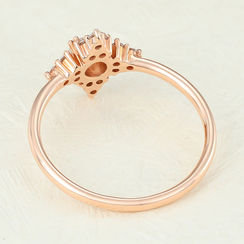 Cluster Engagement Ring Featuring 0.22 CT Round Moissanite 5