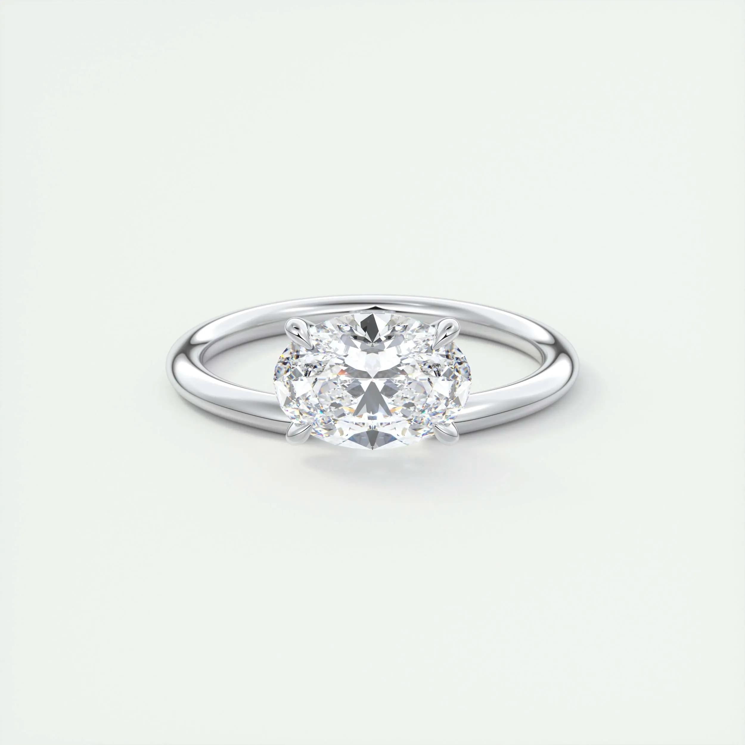 Solitaire Bezel Engagement Ring Featuring 1.91 CT Oval Moissanite 1