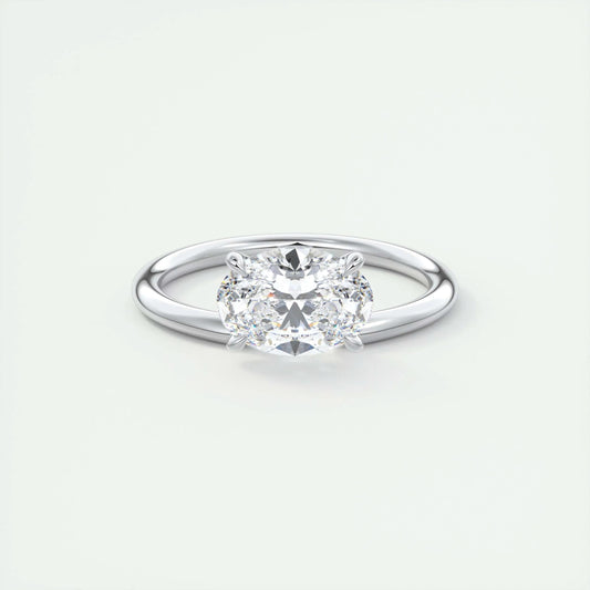 Solitaire Bezel Engagement Ring Featuring 1.91 CT Oval Moissanite 1