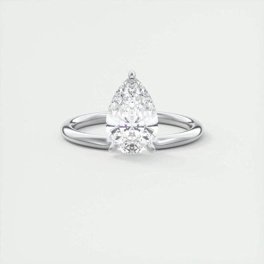 Solitaire Engagement Ring Featuring 1.93  CT Pear Moissanite 1