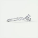 Pave Engagement Ring Featuring 2.0 CT Cushion Moissanite 2