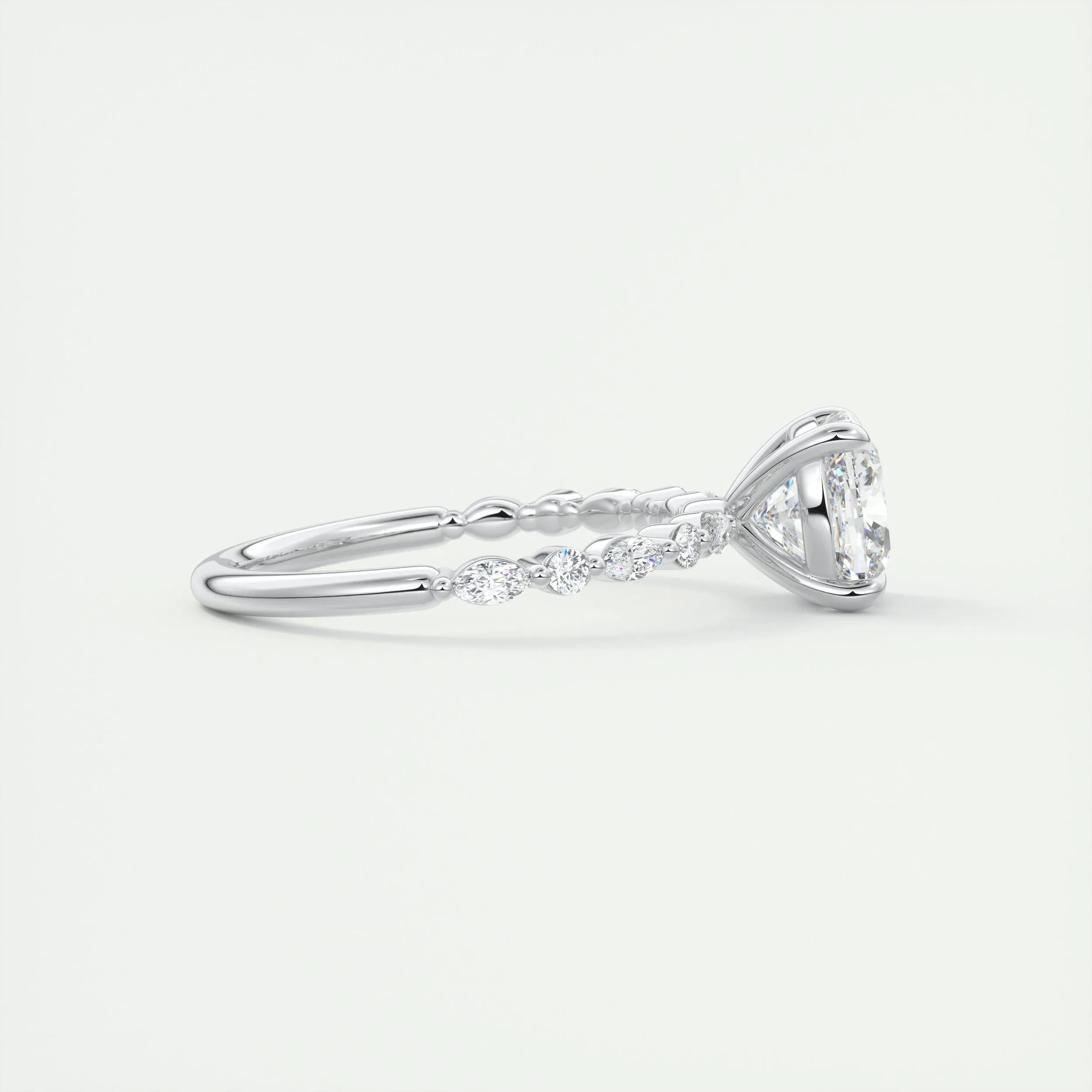 Pave Engagement Ring Featuring 2.0 CT Cushion Moissanite 2