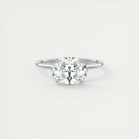 Solitaire Engagement Ring Featuring 1.91 CT Oval Moissanite 1