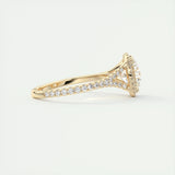 Halo Split Engagement Ring Featuring 2.0 CT Round Moissanite 8