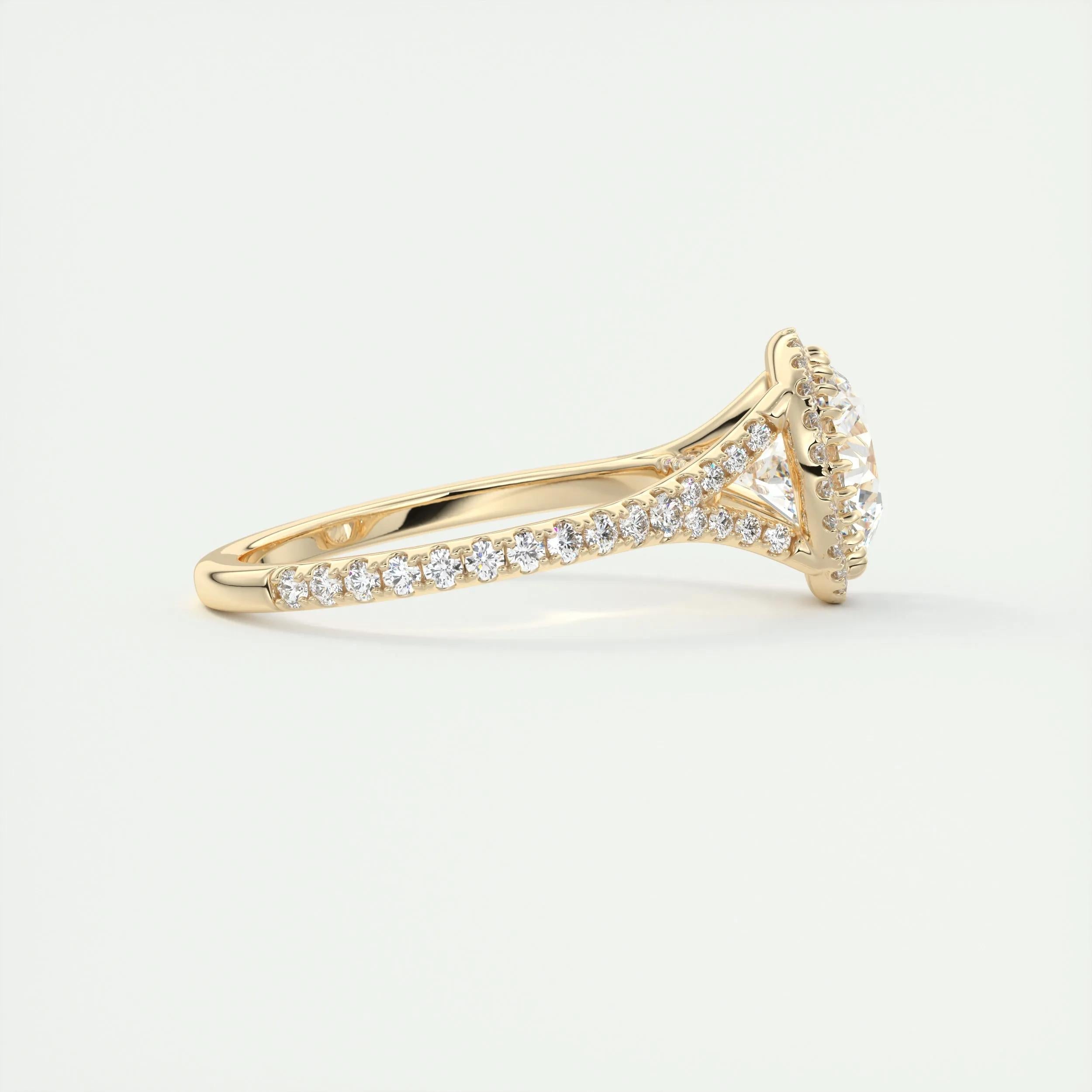 Halo Split Engagement Ring Featuring 2.0 CT Round Moissanite 8