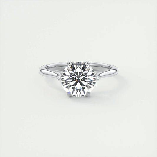 Solitaire Engagement Ring Featuring 1.35 CT Round Moissanite 1