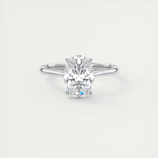 Solitaire Engagement Ring Featuring 1.91 CT Oval Moissanite 1