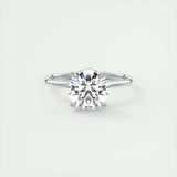 Hidden Halo Engagement Ring Featuring 2.0 CT Round Moissanite 1