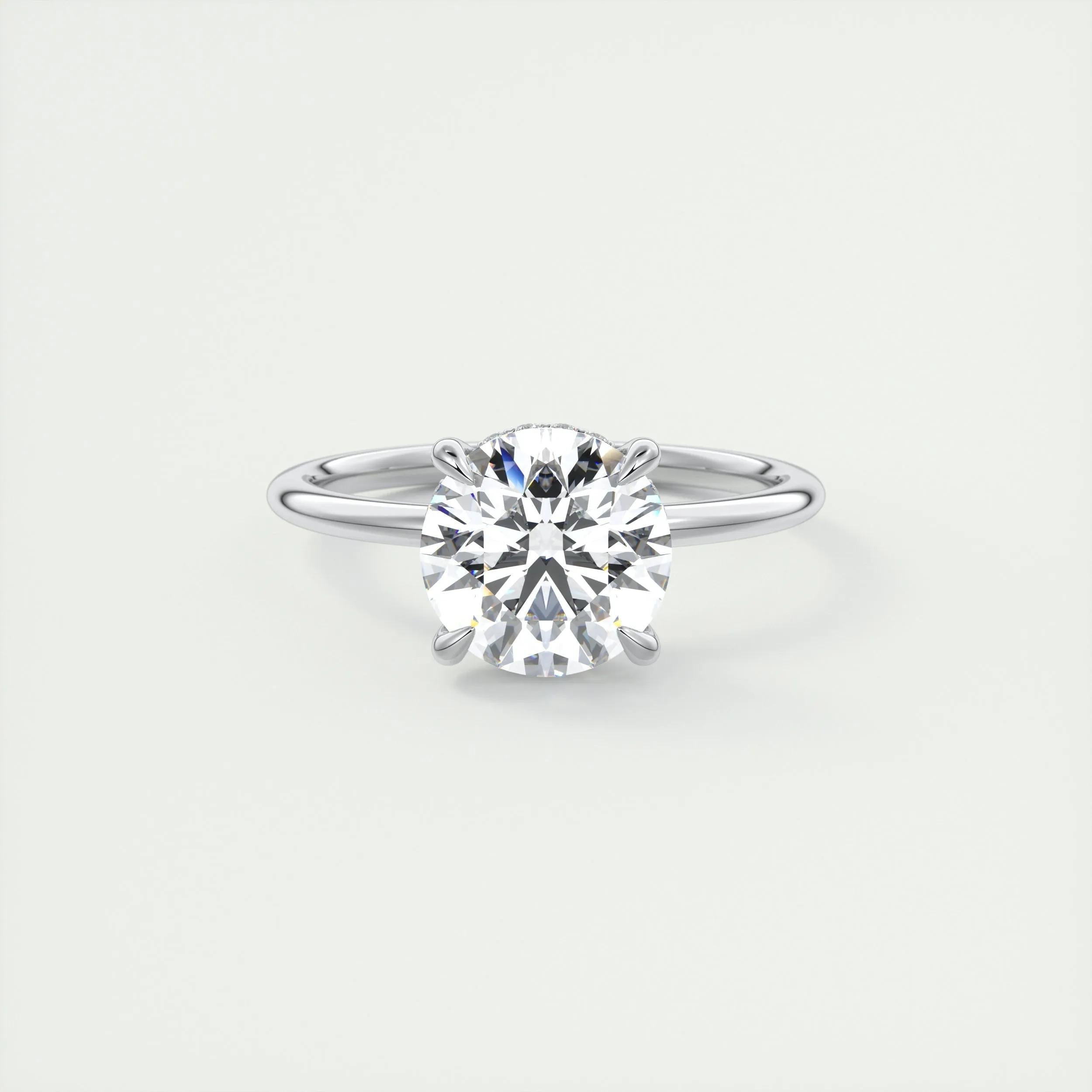 Hidden Halo Engagement Ring Featuring 2.0 CT Round Moissanite 1