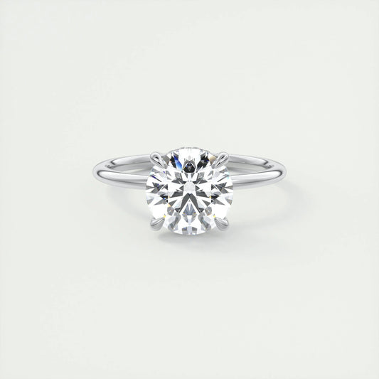 Hidden Halo Engagement Ring Featuring 2.0 CT Round Moissanite 1