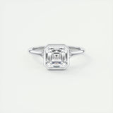 Solitaire Bezel Engagement Ring Featuring 2.03 CT Asscher Moissanite 1