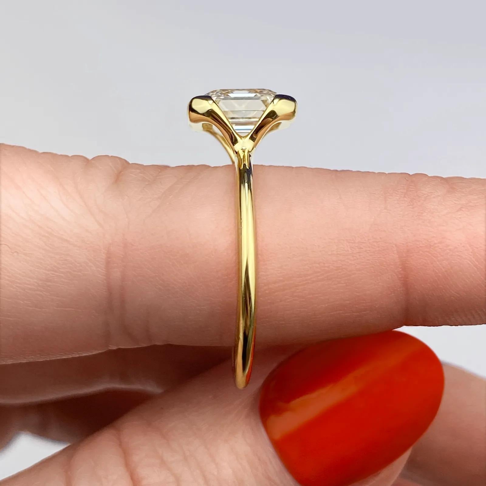 Solitaire Bezel Engagement Ring Featuring 2.03 CT Asscher Moissanite 24