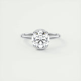 Solitaire Bezel Engagement Ring Featuring 2.0 CT Round Moissanite 1
