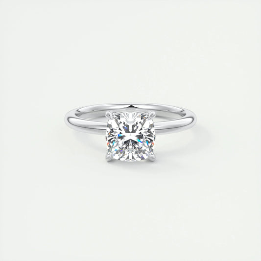 Solitaire Engagement Ring Featuring 1.49 CT Cushion Moissanite 1