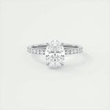 Pave Engagement Ring Featuring 1.91 CT Oval Moissanite 1