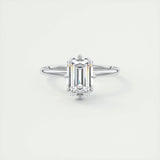 Solitaire Engagement Ring Featuring 1.91 CT Emerald Moissanite 1