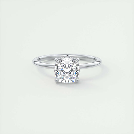 Hidden Halo Engagement Ring Featuring 2.15 CT Cushion Moissanite 1