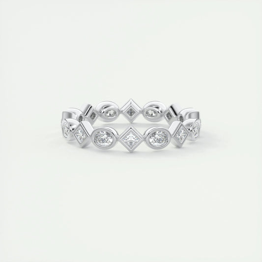 Eternity Wedding Band Featuring 0.72 TCW Oval & Princess Moissanite 1