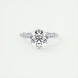 Pave Engagement Ring Featuring 2.0 CT Round Moissanite 1