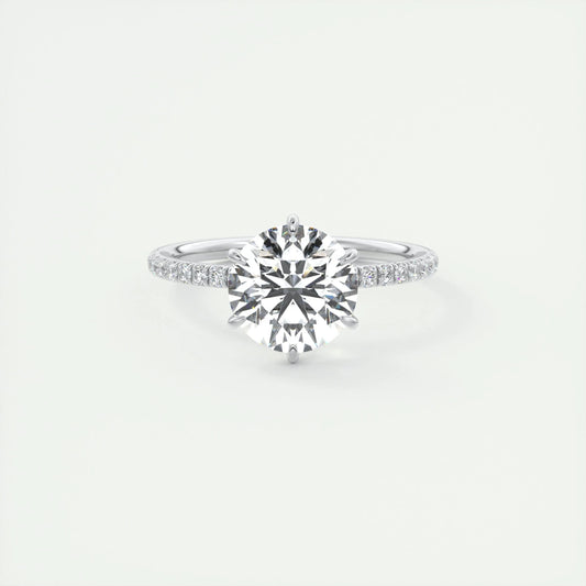 Pave Engagement Ring Featuring 2.0 CT Round Moissanite 1