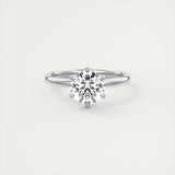 Solitaire Bezel Engagement Ring Featuring 1.35 CT Round Moissanite 1