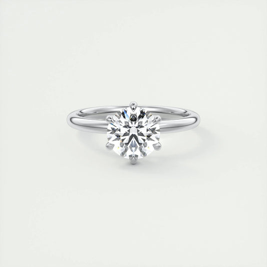 Solitaire Bezel Engagement Ring Featuring 1.35 CT Round Moissanite 1