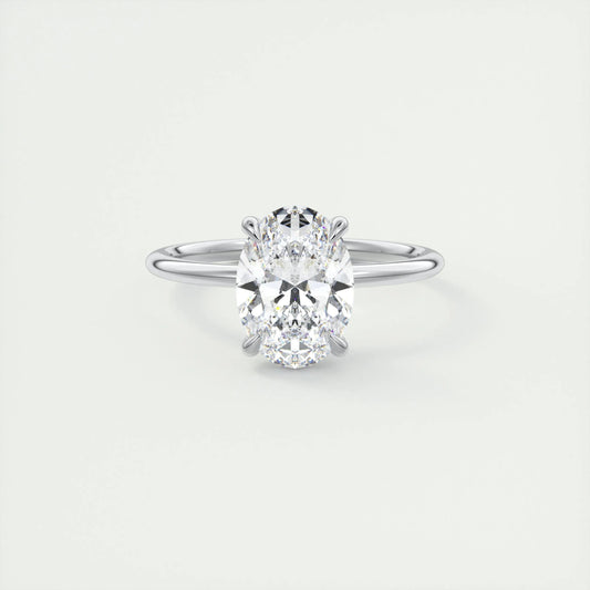 Hidden Halo Engagement Ring Featuring 1.91 CT Oval Moissanite 1