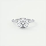Solitaire Engagement Ring Featuring 1.91 CT Oval Moissanite 1