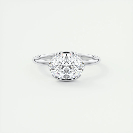 Solitaire Engagement Ring Featuring 1.91 CT Oval Moissanite 1
