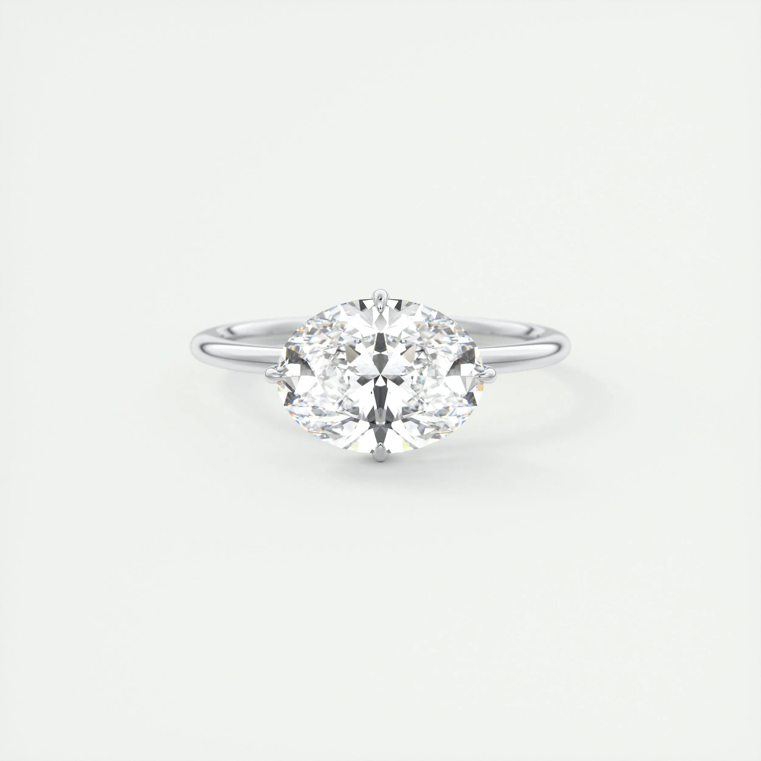 Hidden Halo Engagement Ring Featuring 1.91 CT Oval Moissanite 1