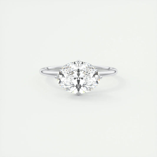 Hidden Halo Engagement Ring Featuring 1.91 CT Oval Moissanite 1