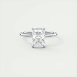 Hidden Halo Engagement Ring Featuring 2.10 CT Radiant Moissanite 1