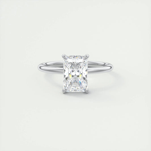 Hidden Halo Engagement Ring Featuring 2.10 CT Radiant Moissanite 1