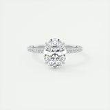 Pave Engagement Ring Featuring 1.91 CT Oval Moissanite 1