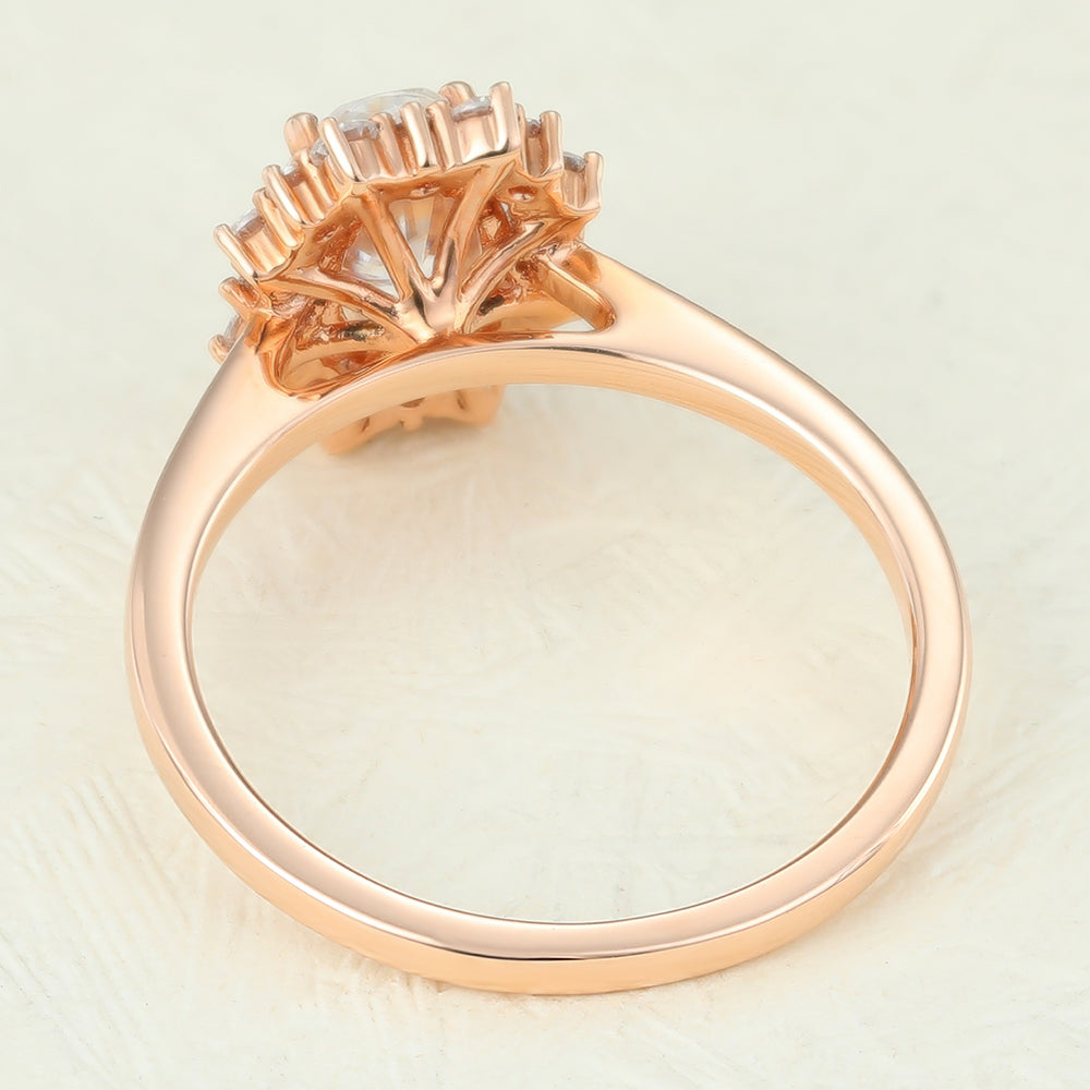 Halo Engagement Ring Featuring 1.0 CT Oval Moissanite 4