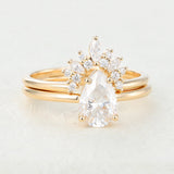 1.33 CT Pear Moissanite Solitaire Bridal Ring Set 4