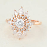 Cluster Halo Engagement Ring Featuring 0.41 CT Round Moissanite 4