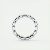 Full Bezel Wedding Band Featuring 2.25 TCW Round Moissanite 5