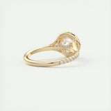 Halo Split Engagement Ring Featuring 2.0 CT Round Moissanite 9