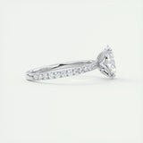 Pave Engagement Ring Featuring 1.91 CT Oval Moissanite 2